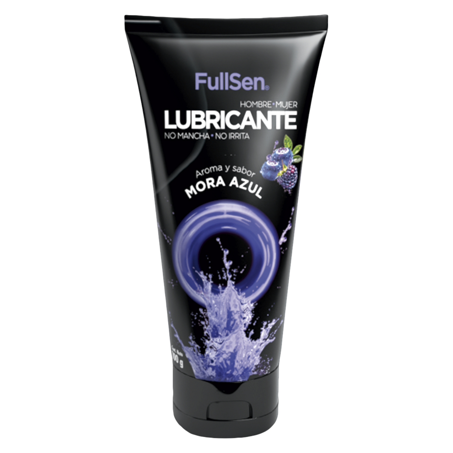 Lubricante FullSen 100g, Aroma y Sabor Mora Azul