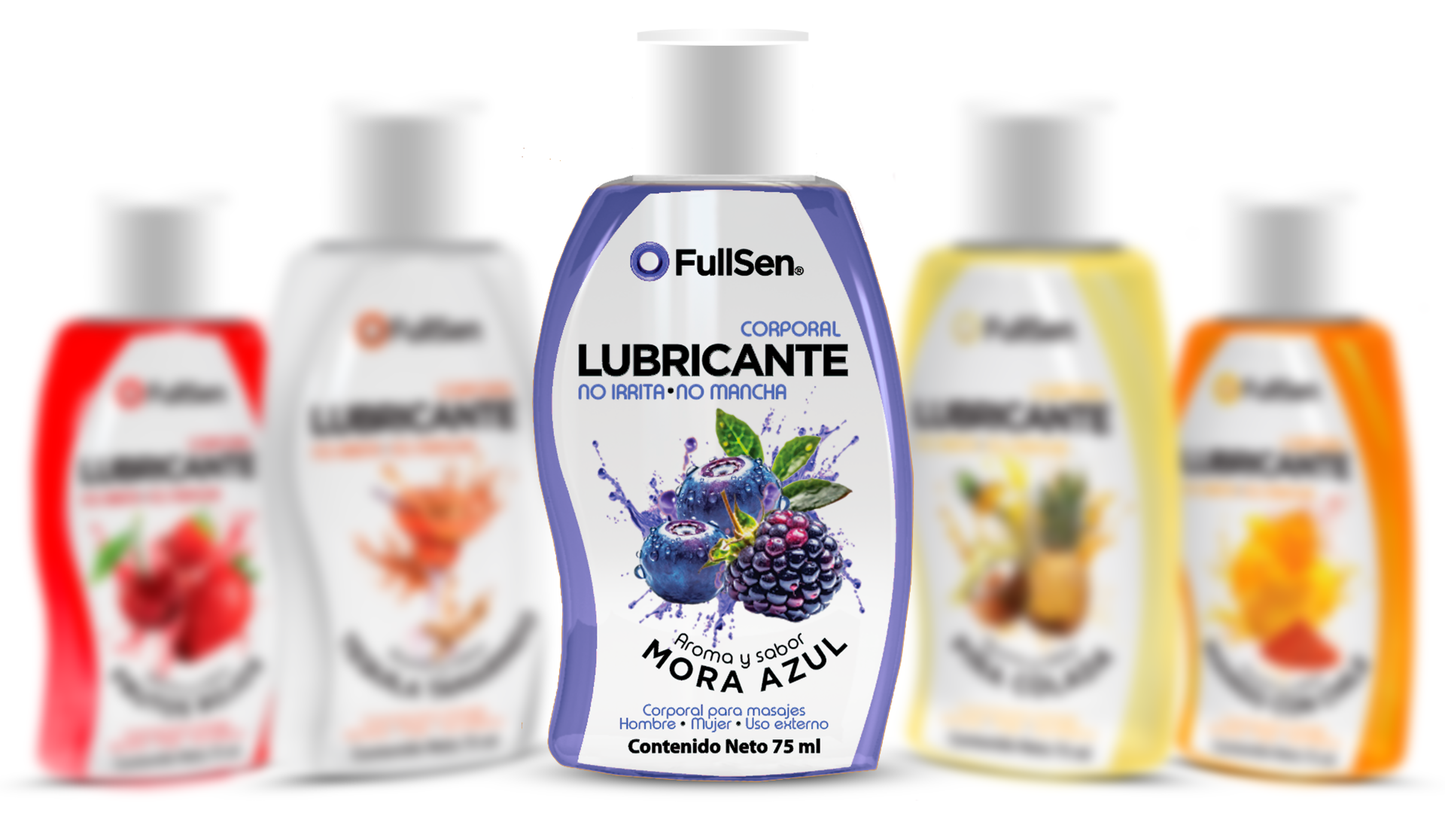 Lubricante Corporal FullSen 75ml, Aroma y Sabor Mora Azul