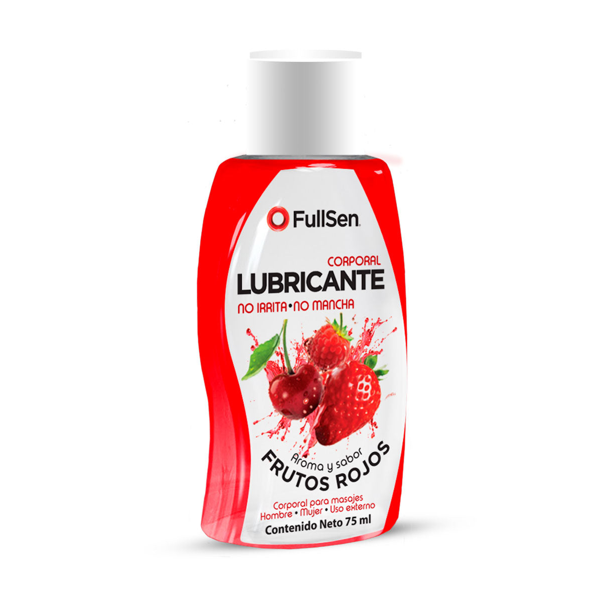 Lubricante Corporal FullSen 75ml, Aroma y Sabor Frutos Rojos