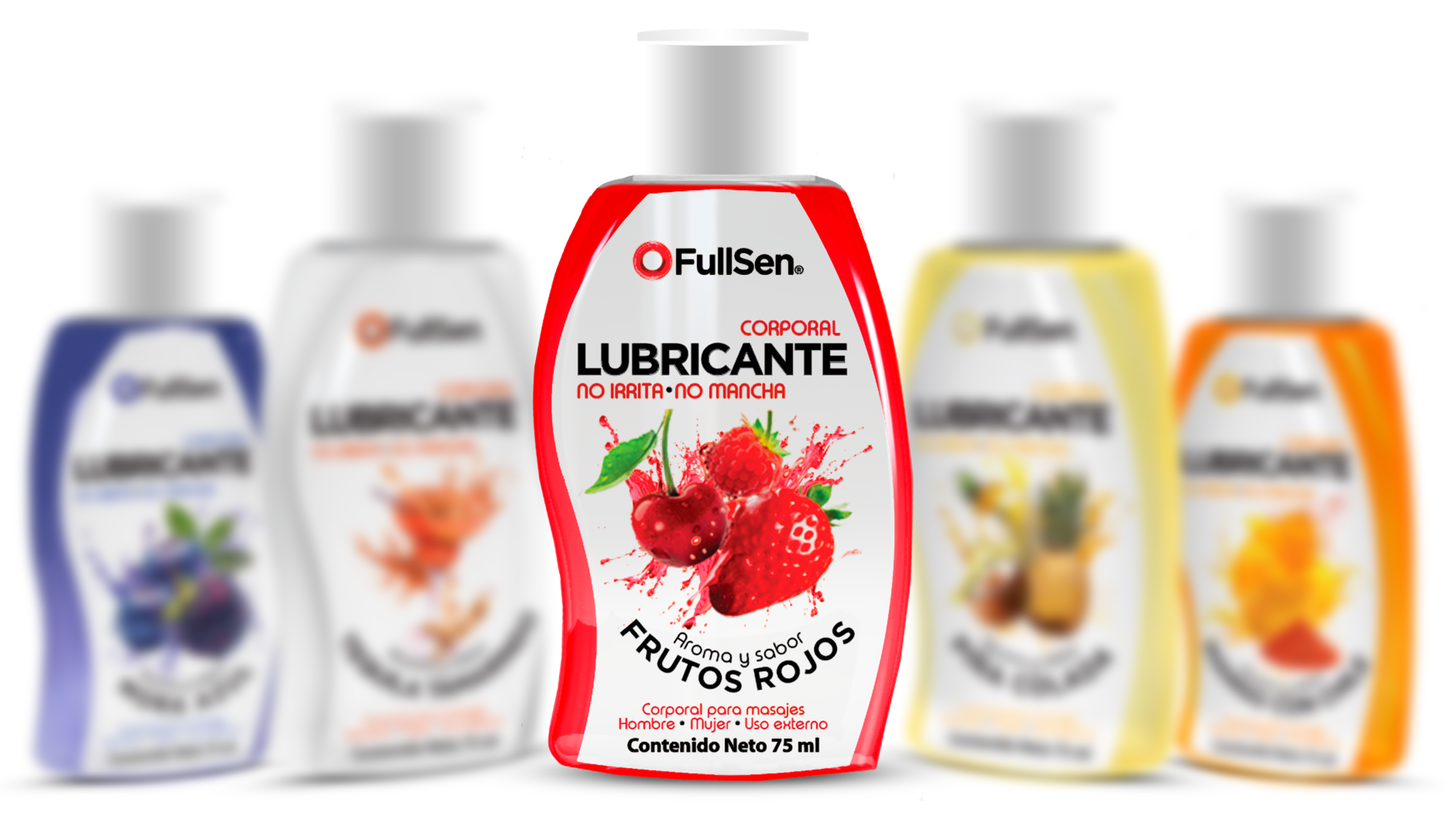 Lubricante Corporal FullSen 75ml, Aroma y Sabor Frutos Rojos