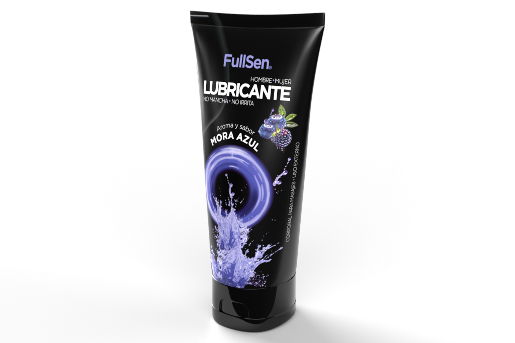 Lubricante FullSen 100g, Aroma y Sabor Mora Azul