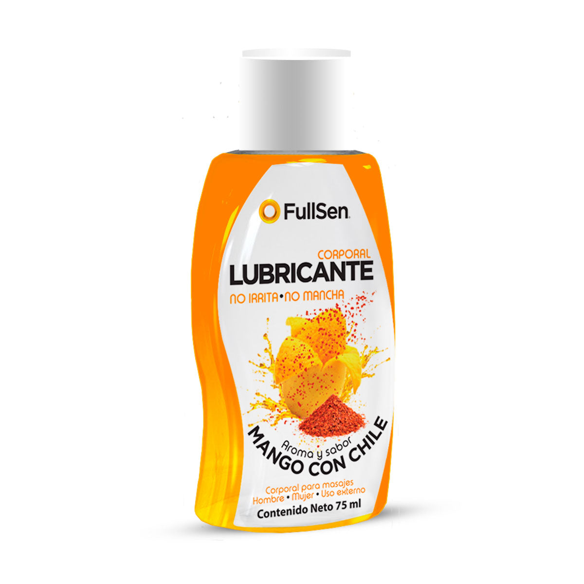 Lubricante Corporal FullSen 75ml, Aroma y Sabor Mango con Chile