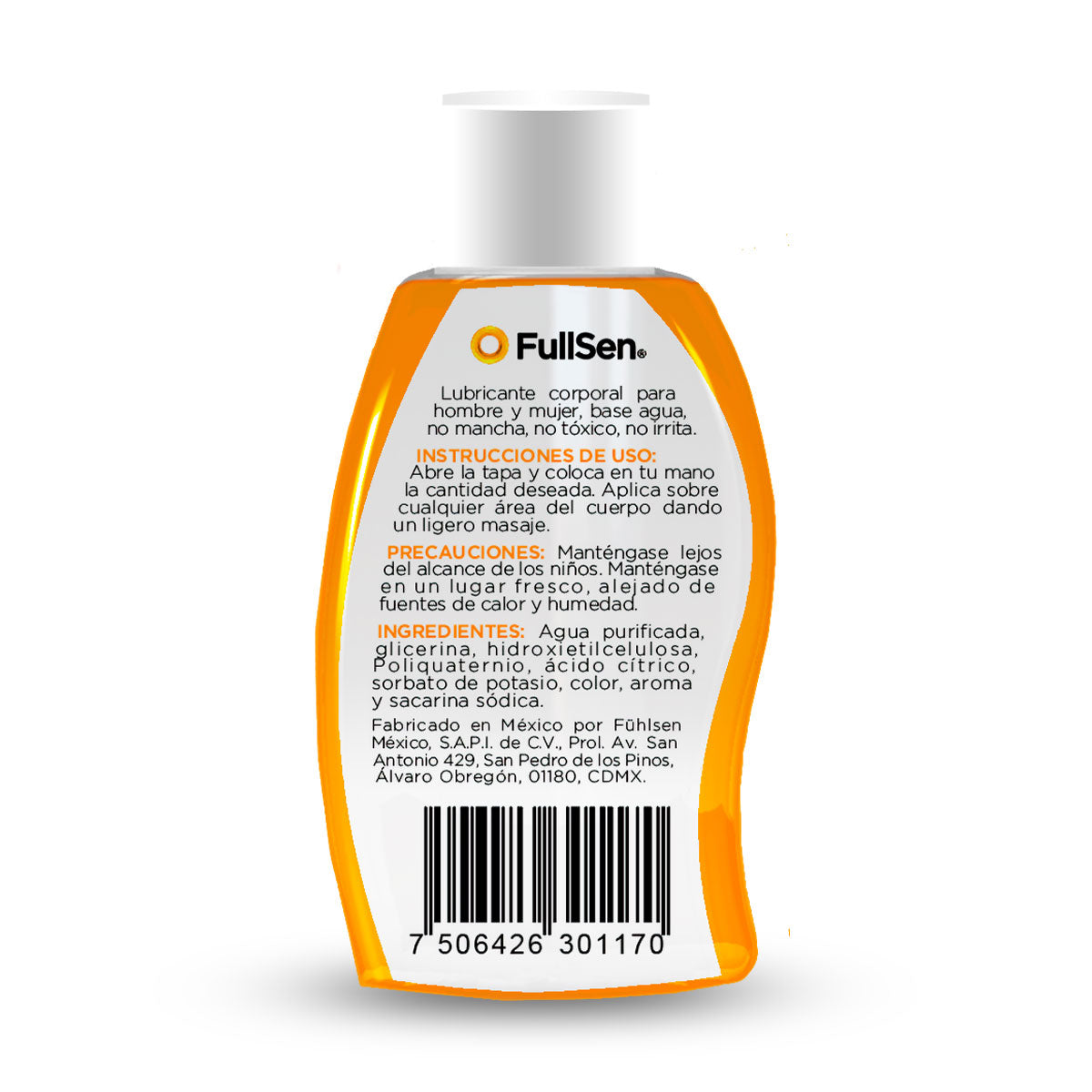 Lubricante Corporal FullSen 75ml, Aroma y Sabor Mango con Chile