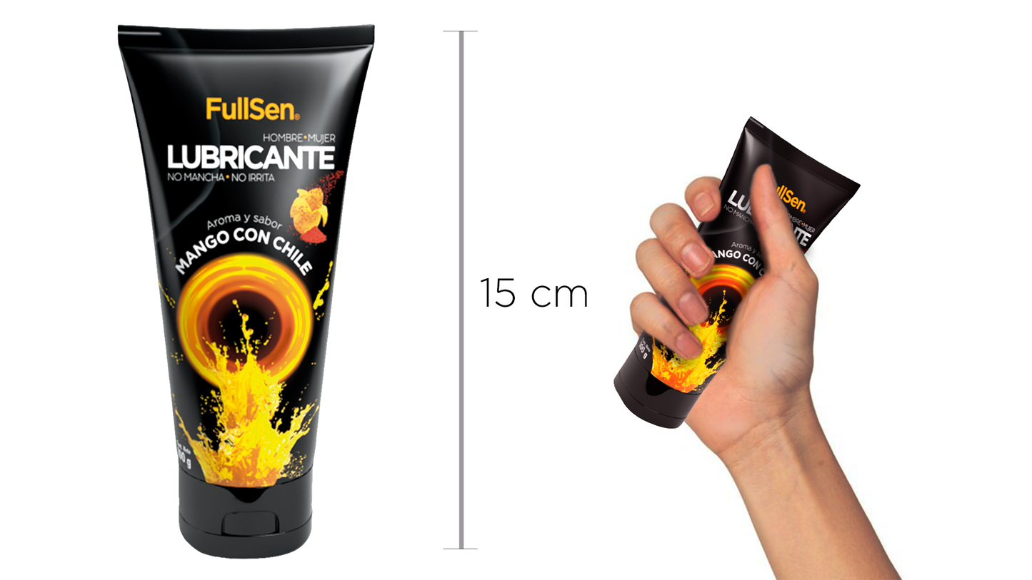Lubricante FullSen 100g, Aroma y Sabor Mango con Chile