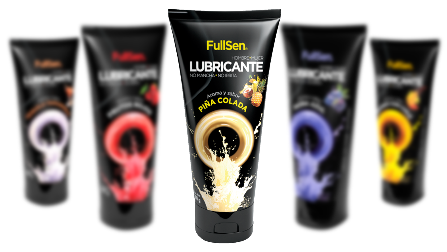 Lubricante FullSen 100g, Aroma y Sabor Piña Colada