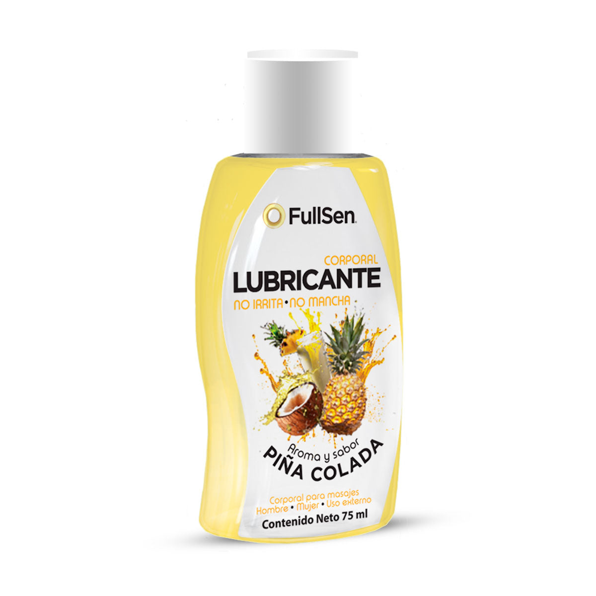 Lubricante Corporal FullSen 75ml, Aroma y Sabor Piña Colada