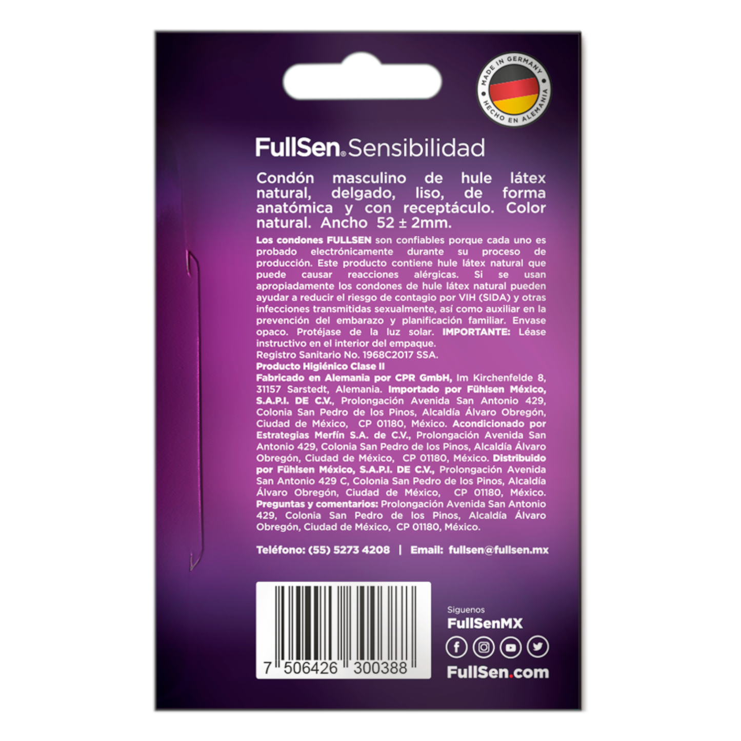Condones FullSen Sensibilidad cartera de 3
