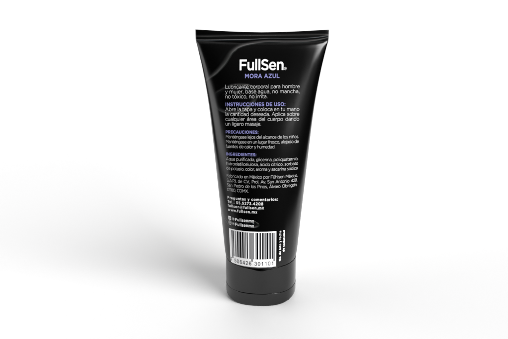 Lubricante FullSen 100g, Aroma y Sabor Mora Azul